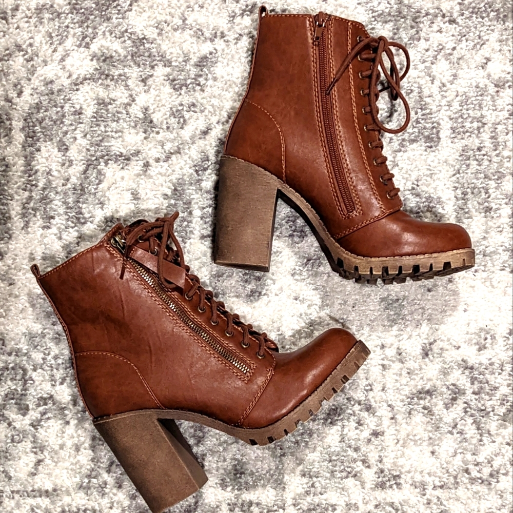 SODA Faux Leather Combat Boots SZ 7.5